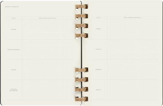 Agenda spiralata Moleskine 2023, 12 mesi, XL, Remake Midnight - 20,4 x 25,2 cm - 8