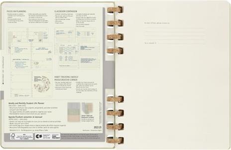 Agenda spiralata Moleskine 2023, 12 mesi, XL, Crush Olive - 20,4 x 25,2 cm - 3