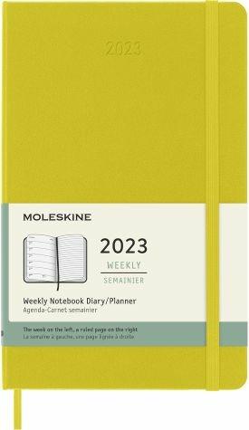 Agenda settimanale Moleskine 2023, 12 mesi, Large, copertina rigida, con spazio per note, giallo paglia - 13 x 21 cm - 8