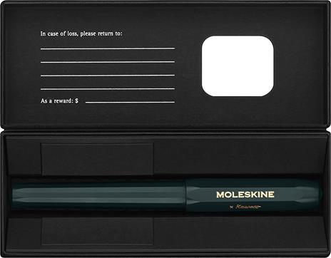 Moleskine x Kaweco, Penna a Sfera Ricaricabile in Plastica ABS Ricaricabile con 1,0 mm di Inchiostro Blu Incluso, Verde - 5