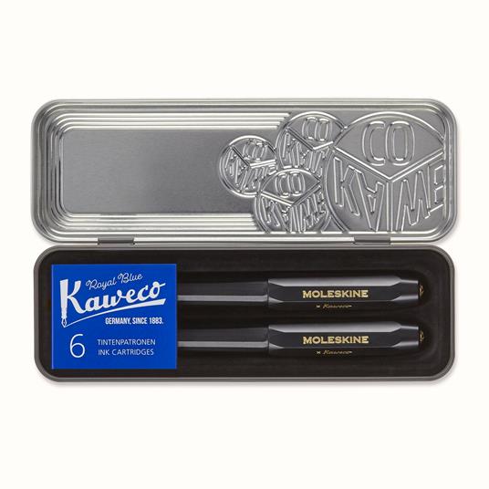 Moleskine x Kaweco. Set penna stilografica e penna a sfera, nero