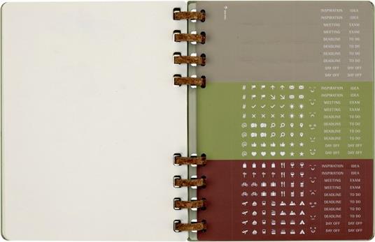 Planner accademico mensile orizzontale Moleskine 2024, 12 mesi, XL, copertina rigida, Kiwi - 20,4 x 25,2 cm - 14