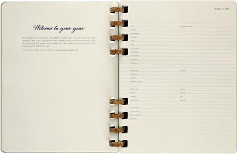 Planner accademico mensile orizzontale Moleskine 2024, 12 mesi, XL, copertina rigida, Kiwi - 20,4 x 25,2 cm - 4