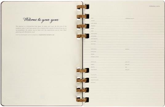 Planner accademico mensile orizzontale Moleskine 2024, 12 mesi, XL, copertina rigida, Mandorla - 20,4 x 25,2 cm - 4