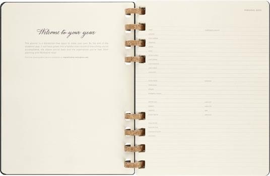 Planner Spiral mensile orizzontale Moleskine 2024, 12 mesi, XL, copertina rigida, Nero - 20, 4 x 25, 2 cm - 4