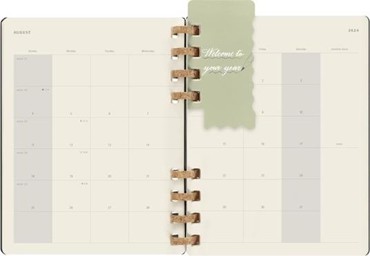 Planner Spiral mensile orizzontale Moleskine 2024, 12 mesi, XL, copertina rigida, Nero - 20, 4 x 25, 2 cm - 9