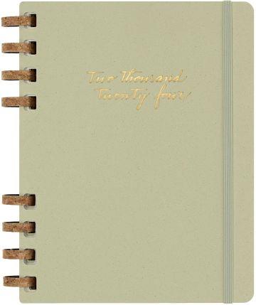 Planner Spiral Moleskine mensile orizzontale 2024, 12 mesi, XL, copertina rigida, Kiwi - 20, 4 x 25, 2 cm