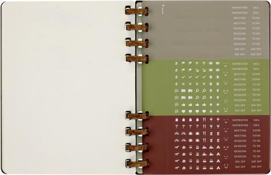 Planner Spiral Moleskine mensile orizzontale 2024, 12 mesi, XL, copertina rigida, Mandorla - 20, 4 x 25, 2 cm - 14