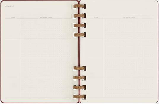 Planner Spiral Moleskine non datata 2024, 12 mesi, XL, copertina rigida, Rosso ciliegia - 20, 4 x 25, 2 cm - 5