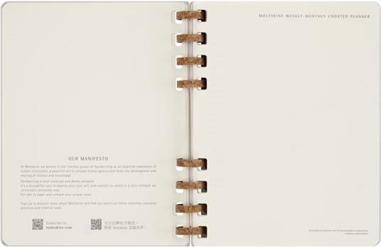 Planner Spiral Moleskine non datata 2024, 12 mesi, XL, copertina rigida, Viola - 20, 4 x 25, 2 cm - 3