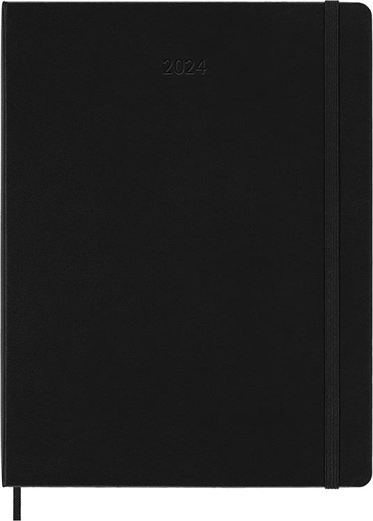 Agenda Moleskine PRO settimanale verticale 2024, 12 mesi, XL, copertina rigida, Nero - 19 x 25 cm - 2