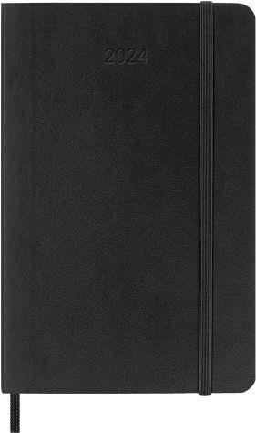 Agenda Moleskine mensile 2024, 12 mesi, Pocket, copertina morbida, Nero - 9 x 14 cm