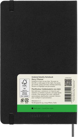 Agenda Moleskine non datata 2024, 12 mesi, Large, copertina rigida, Nero - 13  x 21 cm - Moleskine - Cartoleria e scuola