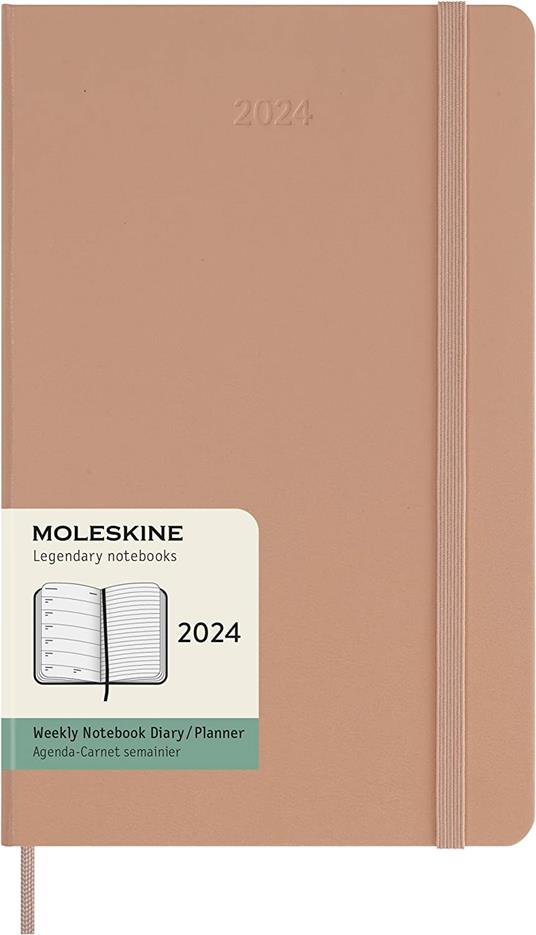 Moleskine agenda semainier large 2024 couverture rigide - bleu saphir  Moleskine, agenda moleskine 2024