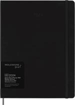 Smart Planner Moleskine PRO settimanale verticale 2024, 12 mesi, XL, copertina rigida, Nero - 19 x 25 cm