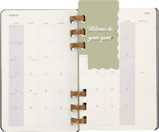 Planner Spiral Moleskine mensile orizzontale 2024, 12 mesi, Large, copertina rigida, Nero - 15 x 21 cm - 9