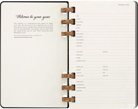 Planner accademico mensile orizzontale Moleskine 2024, 12 mesi, Large, copertina rigida, Nero - 15 x 21 cm - 4