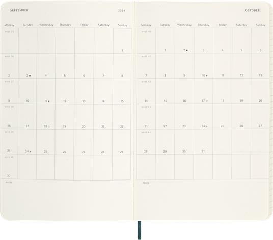 Agenda Moleskine Precious & Ethical settimanale 2024, 12 mesi, Large, copertina morbida, con scatola, Verde - 13 x 21 cm - 4