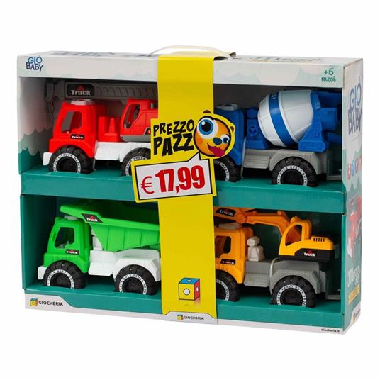 Set Mezzi da Cantiere 4 Pz