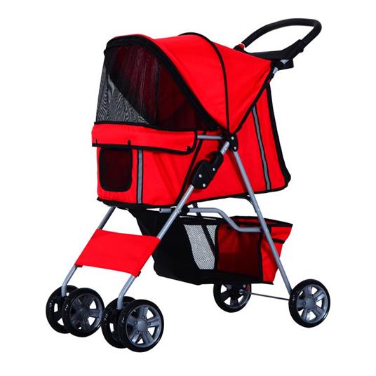 PawHut Passeggino per Cani e Animali Domestici, rosso, 75x45x97cm - PawHut  - Idee regalo | IBS