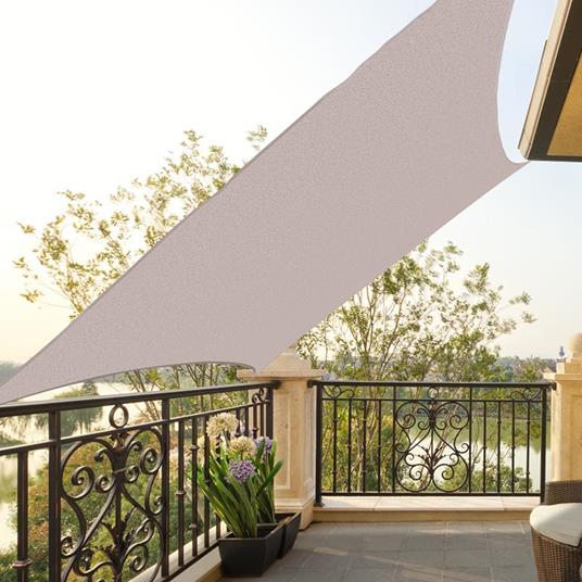Tenda a Vela Parasole Rettangolare Tenda da Sole Protezione Raggi UV in PE  Bianco Crema, 4x6m - Outsunny - Casa e Cucina | IBS