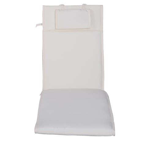 Cuscino per Sdraio Lettino Prendisole da Giardino, Bianco Crema, 198x53x5cm  - Outsunny - Idee regalo