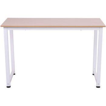 Tavolo Scrivania in Legno MDF Color Rovere e Gambe in Metallo Bianco -  Homcom - Idee regalo