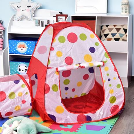 Homcom Tenda Gioco per Bambini 3+ con Tunnel e Vasca per Palline 290 x 120 x  90 cm