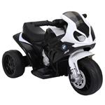 HomCom Moto Elettrica per Bambini con Licenza BMW 3 Ruote Batteria Ricaricabile 6V Bianca e Nera