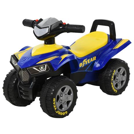 HomCom Quad Giocattolo per Bambini 12-36 Mesi con Licenza GOODYEAR con Luci e Suoni Blu e Giallo