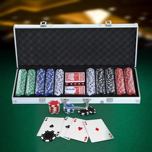 Set da poker 300 fiches + 2 mazzi di carte-Giochi da