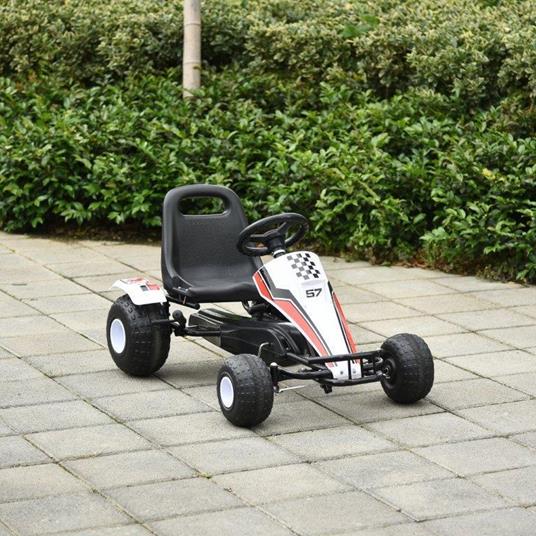 HomCom Gokart a pedale per bambini 3-8anni seduta regolabile in metallo plastica - 2