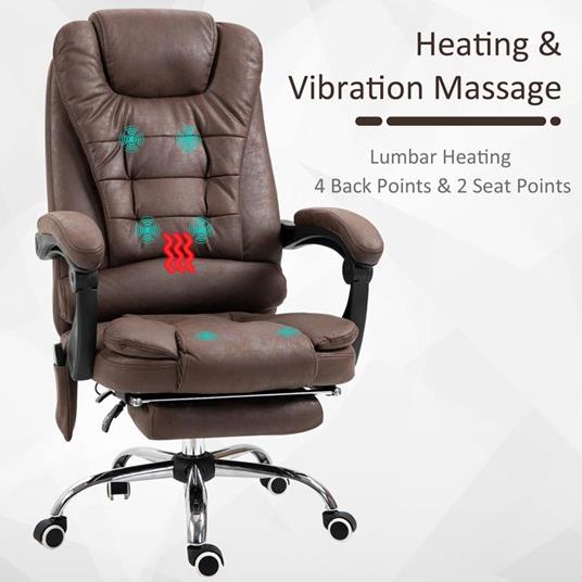 Vinsetto Poltrona Massaggiante da Ufficio e Casa con 6 Punti di Massaggio  Marrone - Vinsetto - Casa e Cucina | IBS
