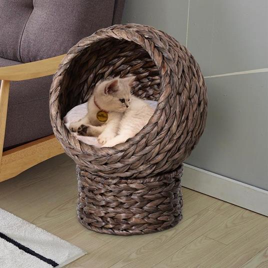 cuccia per gatti cesta per gatti cestino per gattino casetta lettino in  vimini cuccia per animali accessori per animali domestici, 42x33x52cm -  PawHut - Idee regalo | IBS