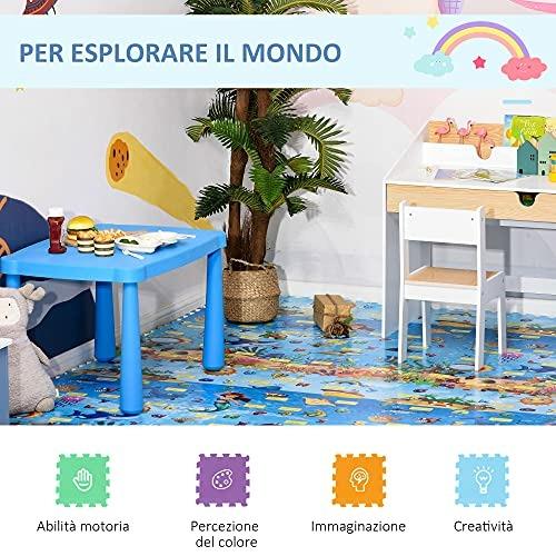 HOMCOM Tappeto Puzzle per Bambini 24 Pezzi in Schiuma EVA