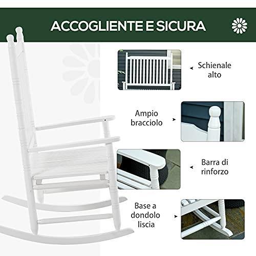 Outsunny Panchina a Dondolo da Giardino 2 Posti con Schienale Alto e  Braccioli in Legno Bianco - Outsunny - Idee regalo | IBS