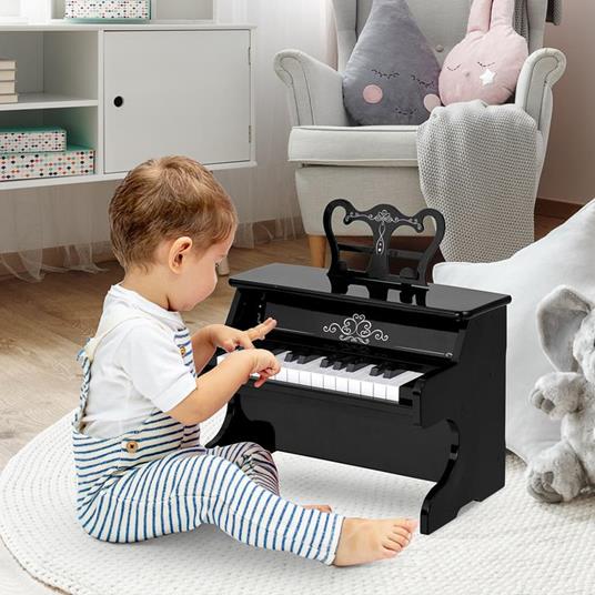 HOMCOM Pianoforte Giocattolo per Bambini 3-6 Anni, Tastiera 25 Tasti con  Supporto Spartiti, 39.5x23.5x38.5cm, Nero - HomCom - Tastiere e pianoforti  - Giocattoli | IBS