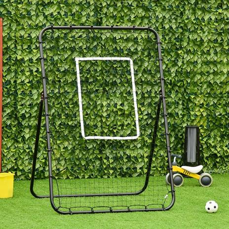 HOMCOM Rete da Calcio Rebounder Pieghevole con Bersaglio, Altezza e Angolazione Regolabili, Metallo e PE, 123x73x178.5cm, Nero - 2