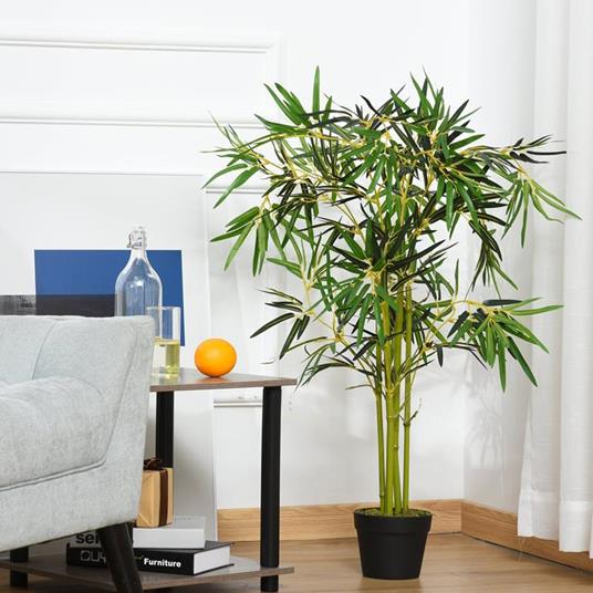 Outsunny Bambù in Vaso Artificiale, decorazione da Interno ed Esterno,  Altezza 120cm - Verde - Outsunny - Idee regalo | IBS