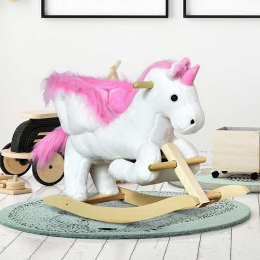 HOMCOM Cavallo a Dondolo a Forma di Unicorno - Bianco - HomCom - Tricicli e  cavalcabili - Giocattoli | IBS