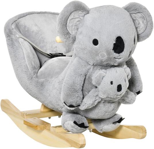 HOMCOM Dondolo Koala per Bambini 18-36 Mesi - Grigio - Homcom - Tricicli e  cavalcabili - Giocattoli