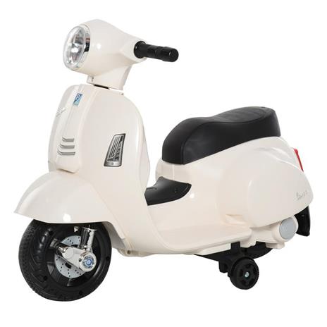 HOMCOM Moto Elettrica per Bambini con Licenza Ufficiale Vespa Batteria 6V,  Fari e Clacson, per Bimbi da 18-36 mesi,Bianco, 66.5x38x52cm - HomCom -  Elettriche - Giocattoli | IBS