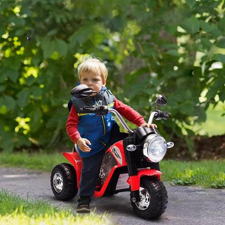 HOMCOM Moto Elettrica per Bambini 18-36 mesi a 3 Ruote Batteria Ricaricabile - Rosso - 2