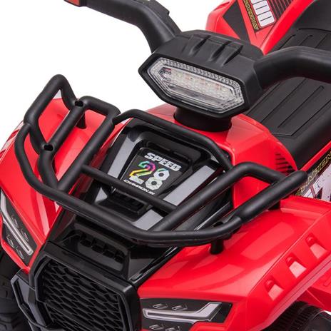 HOMCOM Quad Elettrico per Bambini Fari Funzionanti e Pedale Età 18-36 Mesi  - Rosso - HomCom - Elettriche - Giocattoli