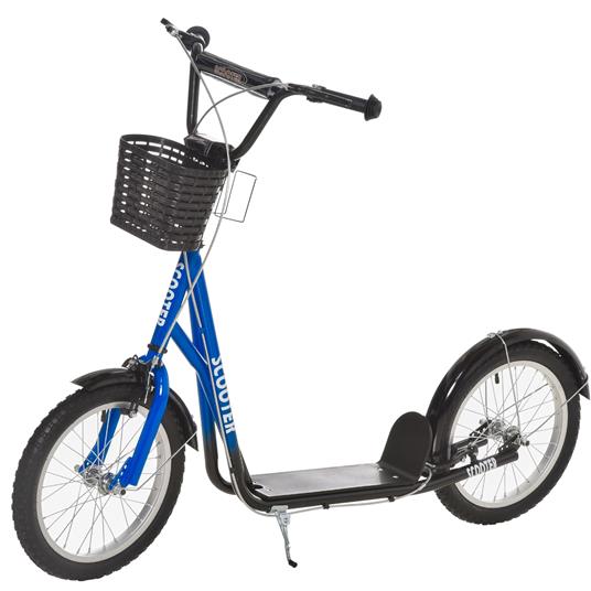 HOMCOM Monopattino per Bambini con Ruote Grandi, 2 Freni e Manubrio  Regolabile, Cestino e Porta Borraccia - Blu - HomCom - Biciclette e  monopattini - Giocattoli | IBS