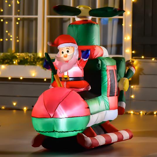 HOMCOM Babbo Natale Gonfiabile da esterno 4 Luci LED e Gonfiatore -  Multicolore - HomCom - Idee regalo | IBS