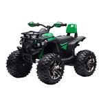 HOMCOM Quad per Bambini Elettrico 12V con Fari Funzionanti e Pedale, Batteria Ricaricabile, Età 3-5 Anni, 100x65x73cm - Nero/Verde