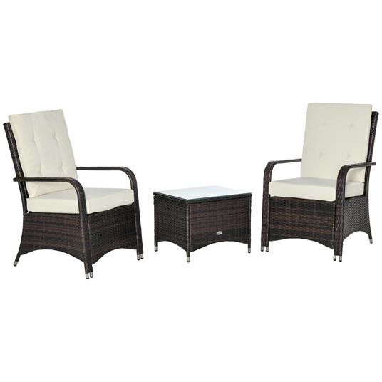 Outsunny Mobili da Giardino set in Rattan Marrone