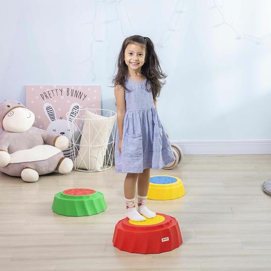 Outsunny Percorso di Equilibrio Giocattolo per Bambini 3-6 Anni, Pietre di Fiume Set 3 Pezzi Antiscivolo e Impilabili - 2