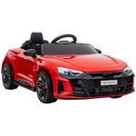 HOMCOM Macchina Elettrica per Bambini 37-60 Mesi Licenza Audi con Pulsanti, Cinture e Fari, 103x58x41 cm, Rossa e Nera